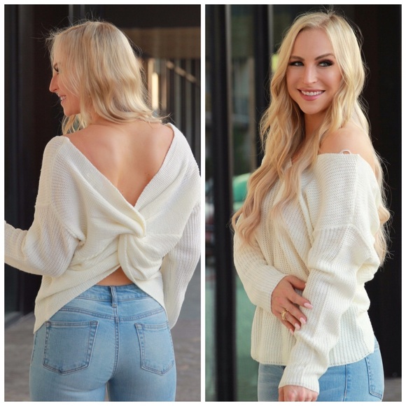 Sweaters - Ivory Twist Front or Back Sweater! So Soft!